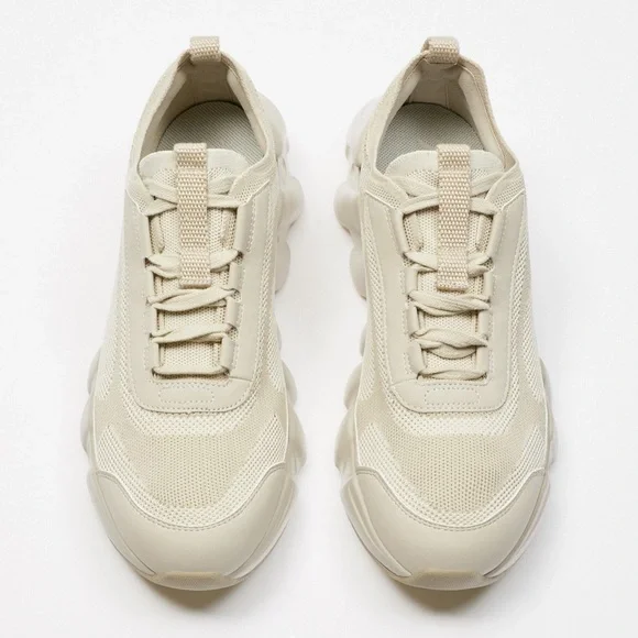 ZARA THICK SOLED KNIT RUNNING STYLE SHOES SZ 9 EU 42 - Picture 5 of 7